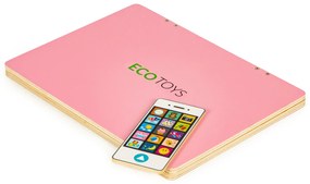 EcoToys Drevená magnetická tabuľa Notebook - ružová