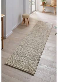 Svetlosivý ručne tkaný behúň s prímesou vlny 60x230 cm Minerals – Flair Rugs