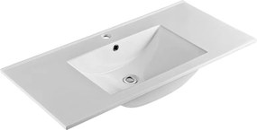 Mereo Mailo, kúpeľňová skrinka s keramickým umývadlom 101 cm, dub Riviera, elox AL madlo, MER-CN522A