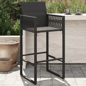 Záhradné barové stoličky 2 ks čierne polyratan 368702