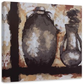 Obraz na plátně Zátiší Džbán hnědý - 60x60 cm