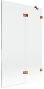 Mexen Lunar, 2-krídlová vaňová zástena pravá 110 x 150 cm, číre sklo, ružové zlato, 897-110-100-60-00-P