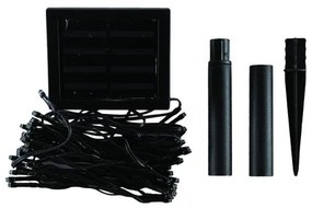 DECOLED Vonkajšia reťaz SOLAR 5 m, ľadovo biela, 50 diód