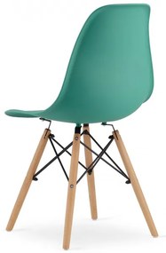 Jedálenská stolička OSAKA zelená (hnedé nohy)