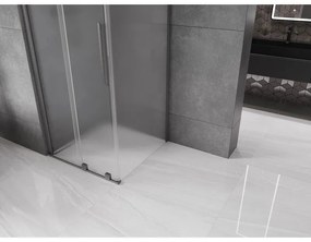 Mexen Velar, sprchový kút s posuvnými dverami 90 x 90 cm, 8mm sklo námraza, grafit brúsený, 871-090-090-31-66