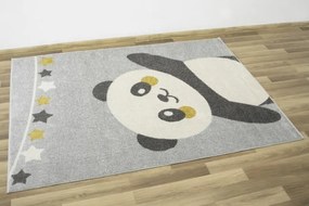 Detský koberec Emily 5864A Panda sivý / žltý