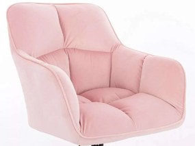LuxuryForm DESIGN Kreslo AMALFI VELUR na zlatej podstave s kolieskami - ružové