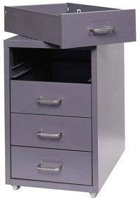 Zásuvková skrinka Boston T851 - 48x28x41cm, 4 zásuvky - tmavo sivá