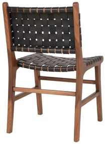 Čierno–hnedé jedálenské stoličky z teakového dreva v súprave 2 ks Perugia – House Nordic