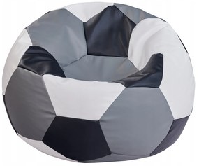 JAKS Sedací vak futbalová lopta bielo čierno šedý