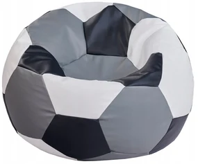 JAKS Sedací vak futbalová lopta bielo čierno šedý