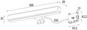 Sapho, VERONICA 2 LED svietidlo, 6W, 300x25x83mm, chrom, E26698CI