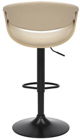Barová stolička ORGANIC otočná krémovo béžovej farby dekor dub