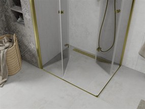 Mexen Lima Duo, sprchový kút 100 (dvere) x 90 (dvere) cm, 6mm číre sklo, zlatý profil, 856-100-090-50-00-02