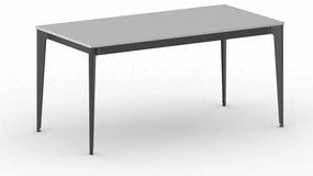 Rokovací kancelársky stôl PRIMO ACTION, 160x80 cm, čierna podnož, sivá