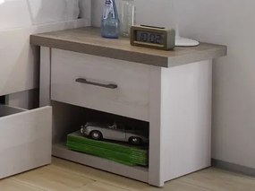 Nočný stolík Luca, dub/bielená pínia%