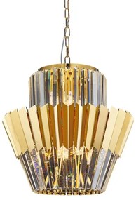 Luster na reťazi DONNA 9xE14/40W/230V pr. 45 cm zlatá