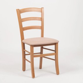 Stima stolička PAYSANE s čalúneným sedákom Vyberte odtieň ->: Dub, Vyberte látku ->: LUX Cappuccino 24