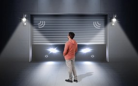 LED reflektor 10W 900lm so senzorom pohybu, súmrakový reflektor IP65