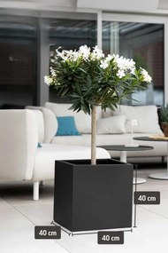 Kvetináč BLOCK, sklolaminát, 40x40x40 cm, antracit