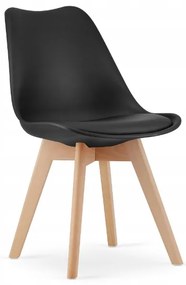 Jedálenský set 1+4, stôl KAMI 80x80 biely + stolička BALI MARK čierna
