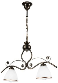 Luster na reťazi RETRO 2xE27/60W/230V bronzová/patina