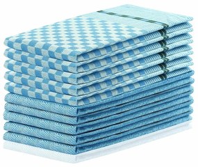 DecoKing Kuchynská utierka Louie modrá, 50 x 70 cm, sada 10 ks