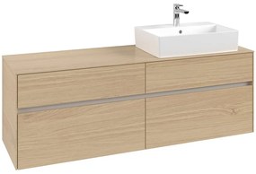 VILLEROY &amp; BOCH Collaro závesná skrinka pod umývadlo na dosku (umývadlo vpravo), 4 zásuvky, 1600 x 500 x 548 mm, Nordic Oak, C13600VJ