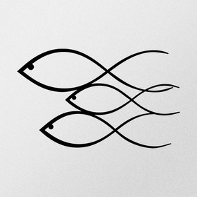 Nástěnná kovová dekorace Fish černá