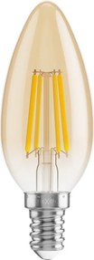 Mexen Vintis, LED filamentová žiarovka E14, C35, 4 W, teplá biela 2200K, jantárová, L154-E14-0422-50