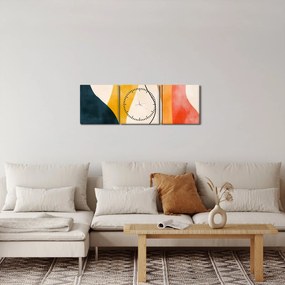 Obraz - Minimalistická farebná ilustrácia II. (s hodinami) (90x30 cm)