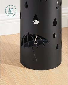 Stojan na dáždniky, oceľový, 17 x 41 cm, čierny