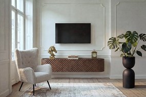 Dizajnový závesný TV stolík Zaxson 160 cm hnedé mango