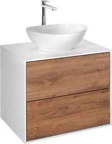 Aqualine Aqualine, ZANYA umývadlová skrinka 60x50x46cm, biela mat/dub emporio, ZA260