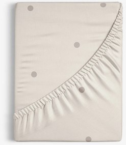 Goldea bavlnená napínacia plachta - bodky na béžovom 80 x 200 cm