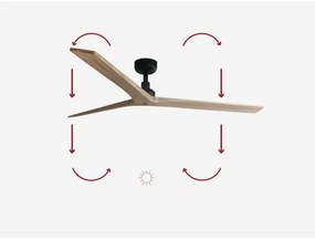 FARO 34282 -Stropný ventilátor KLIM L borovica/čierna pr. 150 cm+ diaľkové ovládanie