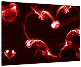 Abstraktný obraz - červené srdce