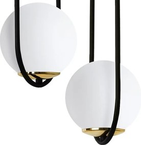 Závesné svietidlo Florence, 2x biele sklenené tienidlo, b/g, U