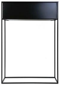 KOVOVÝ KVETINÁČ SO STOJANOM RECT 90X24X64 CM ČIERNA