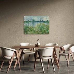 Sklenený obraz - Claude Monet, Banks of the Seine, reprodukcia (70x50 cm)