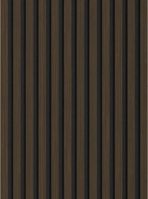 Mexen Lam-F, akustické stenové lamely 275 × 30 cm, plstený podklad 8 mm, technická dyha, orech pálený, S105-275307-3015-024