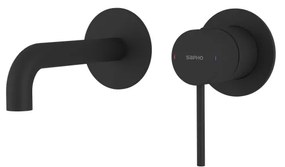 Sapho Sapho, ULTRASAN 2-prvková podomietková umývadlová batéria, hubica 16cm, čierná mat, UT118VB
