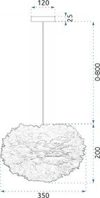 Toolight Feather, závesné svietidlo 3xE27, APP334-3CP, šedá, OSW-00428