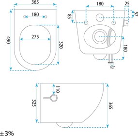 Rea Carlo Lux, závesná WC misa s funkciou bidetu + toaletné sedadlo, biela lesklá, REA-C9701