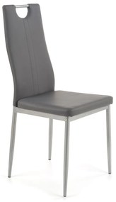Sivá stolička K202, čalúnená, eko koža