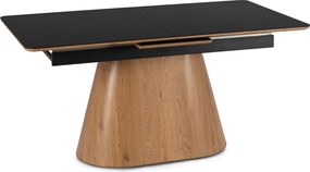 Jídelní rozkládací stůl Lizbona 160/200 cm z masivu černý/dub přírodní