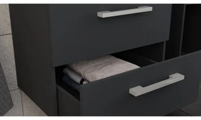 Kúpeľňová skrinka s umývadlom KATE + zrkadlová skrinka + nástenná skrinka, antracit