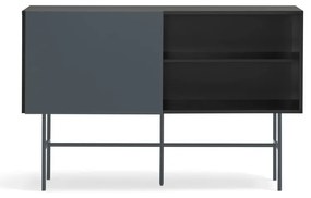 Čierna/antracitová nízka komoda s posuvnými dverami 140x91 cm Nube – Teulat