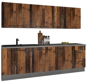 Kuchynská linka Tessa oldstyle/antracit 260 bez kuchynskej dosky