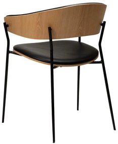 Čierne/svetlo prírodné jedálenské kreslo s podrúčkami Crib – DAN-FORM Denmark